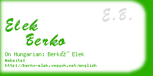 elek berko business card